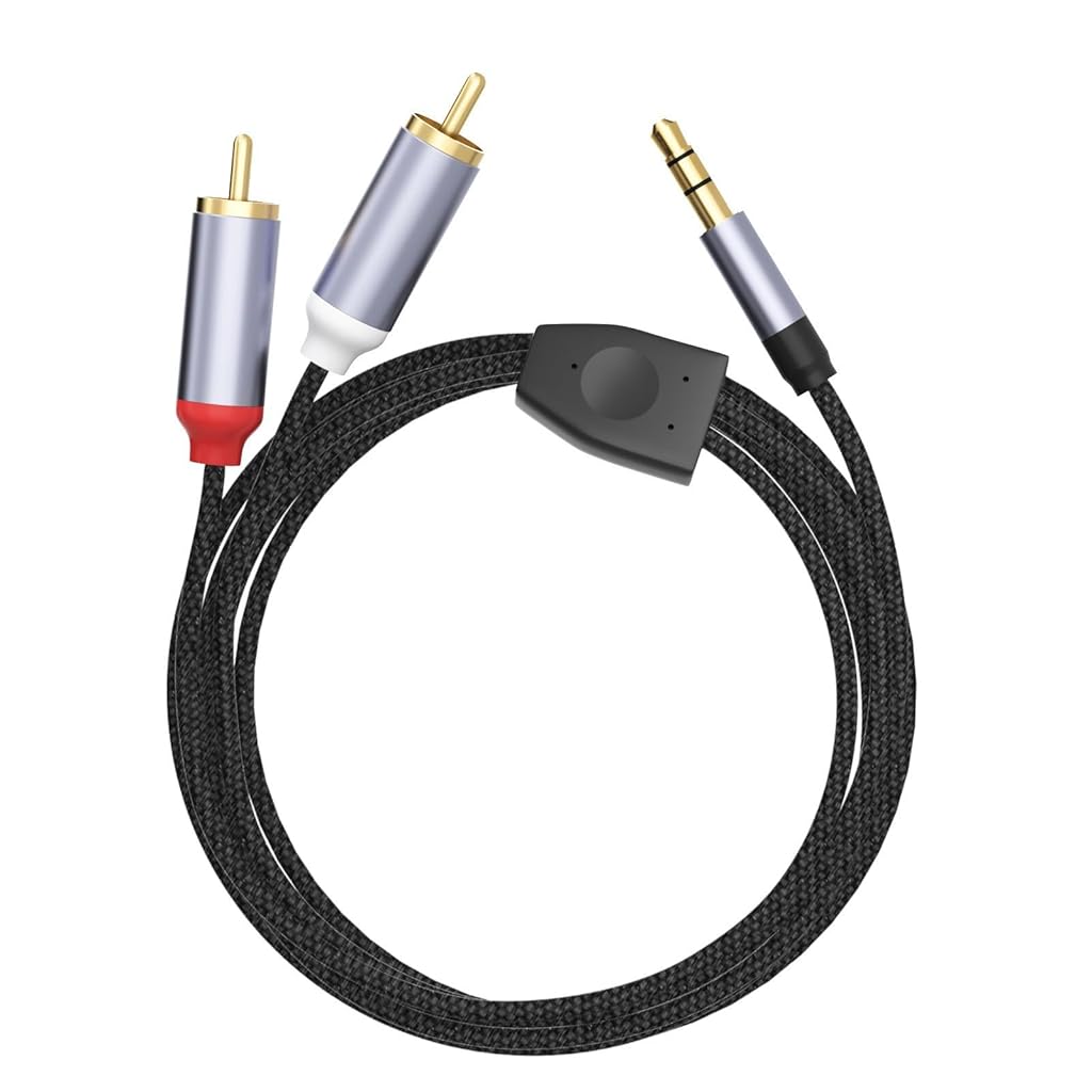 Verilux® 9.84Ft/3M RCA Audio Cable Nylon Braided RCA to 3.5mm Male Audio Cable Verilux® 9.84Ft/3M RCA Audio Cable Nylon Braided RCA to 3.5mm Male Audio Cable